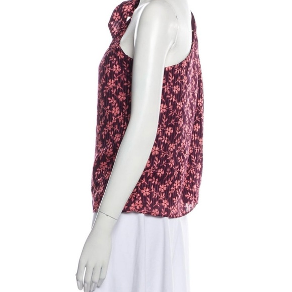 Ulla Johnson Enid Purple One Shoulder Blouse with Bow Cottagecore Prairie Silk - Picture 5 of 11